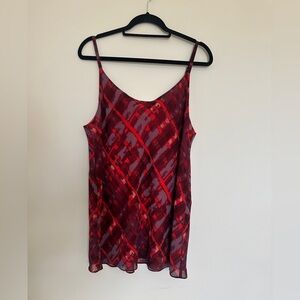 CAbi Red and Purple Camisole Top with Lining and Adjustable Straps